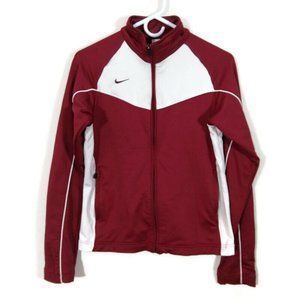 Nike Team Women's Fit Dry Full Zip Athletic Jacket Red Label Red White Size S